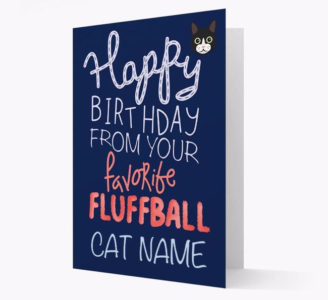 Happy Birthday Fluffball: Personalized {breedCommonName} Card